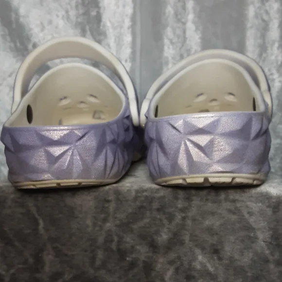CROCS Geo Clog Shoes Lavender Sparkle Womans 9 Mens 7 - Picture 3 of 11